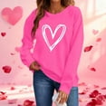 thumbnail image 1 of Avrnliq Womens Hot Pink Valentine's Day Sweatshirt Hoodie, Cozy Fleece with Hearts, Romantic Cute Gift for Her,Size S, 1 of 8