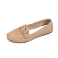 thumbnail image 1 of Avrnliq Womens Loafers Slip On Khaki Flat Shoes for Women Embellished Comfortable Faux Faux Leather Casual & Office Wear,Size 37, 1 of 9