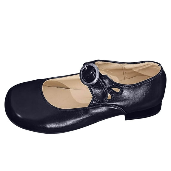 Avrnliq Womens Mary Jane Flats Low Heel - Comfortable Square Toe Work Shoes for Women, Vegan Faux Leather with Adjustable Buckle & Slip-Resistant Sole, Blue,Size 36