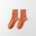 thumbnail image 1 of Avrnliq Womens Orange Crew Socks, Comfortable Stretchy Breathable, Non-Slip Ribbed Ankle Cuff, Free Size Fits US 5-12, 1 Pair,Size Free Size, 1 of 2