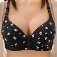thumbnail image 1 of Avrnliq Womens Plus Size Wireless Comfort Bra Black Breathable Stretchy Molded Cup Adjustable Straps Floral Dotted Accents Daily Wear Home Office Commuting,Size XL, 1 of 8