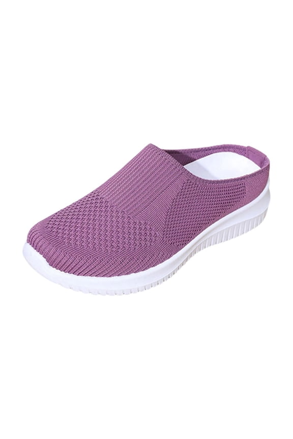 Womens Purple Slip On Sneakers, Breathable Mesh Walking Shoes, Comfortable Athletic Mules, Lightweight Casual Shoes for Women,Size 41