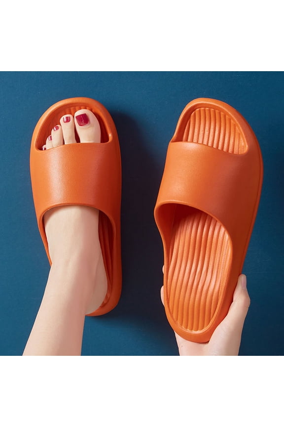 Womens Recovery Slide Sandals Non-Slip EVA Lightweight Quick-Dry Shower Shoes with Arch Support for Indoor Outdoor Pool Beach (Orange) Size 6.5-39