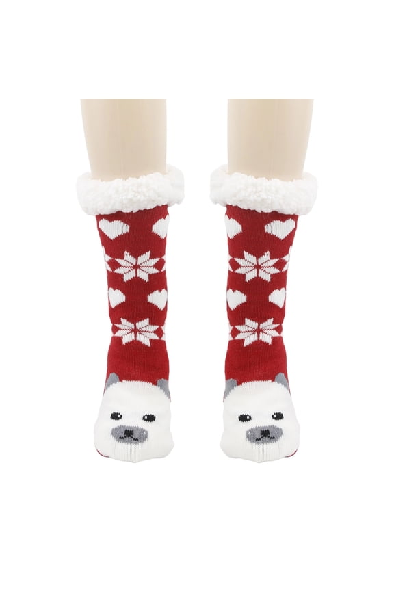 Womens Red Grip Socks for Yoga & Pilates, Non Slip Split Toe Socks with Silicone Grips, Barre Studio Workout Socks,Size Free Size