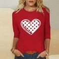 thumbnail image 1 of Avrnliq Womens Red Valentine's Day Heart Print Top Romantic Cute Love Holiday Outfit for Date Night Party Galentine's Day,Size 2XL, 1 of 5