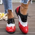 thumbnail image 1 of Avrnliq Womens Red Wingtip Oxfords Brogue Lace Up Flats Patent Faux Faux Leather Round Toe Comfort Dress Shoes for Office School Retro Casual Wear,Size 42, 1 of 9