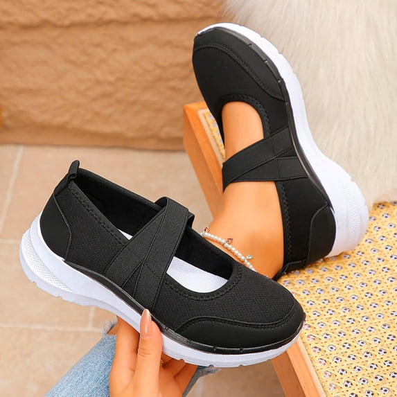 Avrnliq Womens Slip On Walking Sneakers Lightweight Comfortable Elastic Strap Casual Shoes for Walking Work Daily Wear,Size 42