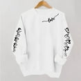 thumbnail image 1 of Avrnliq Womens White Casual Crew Neck Sweatshirt Love Heart Graphic Loose Daily Pullover XS-XL,Size L, 1 of 5