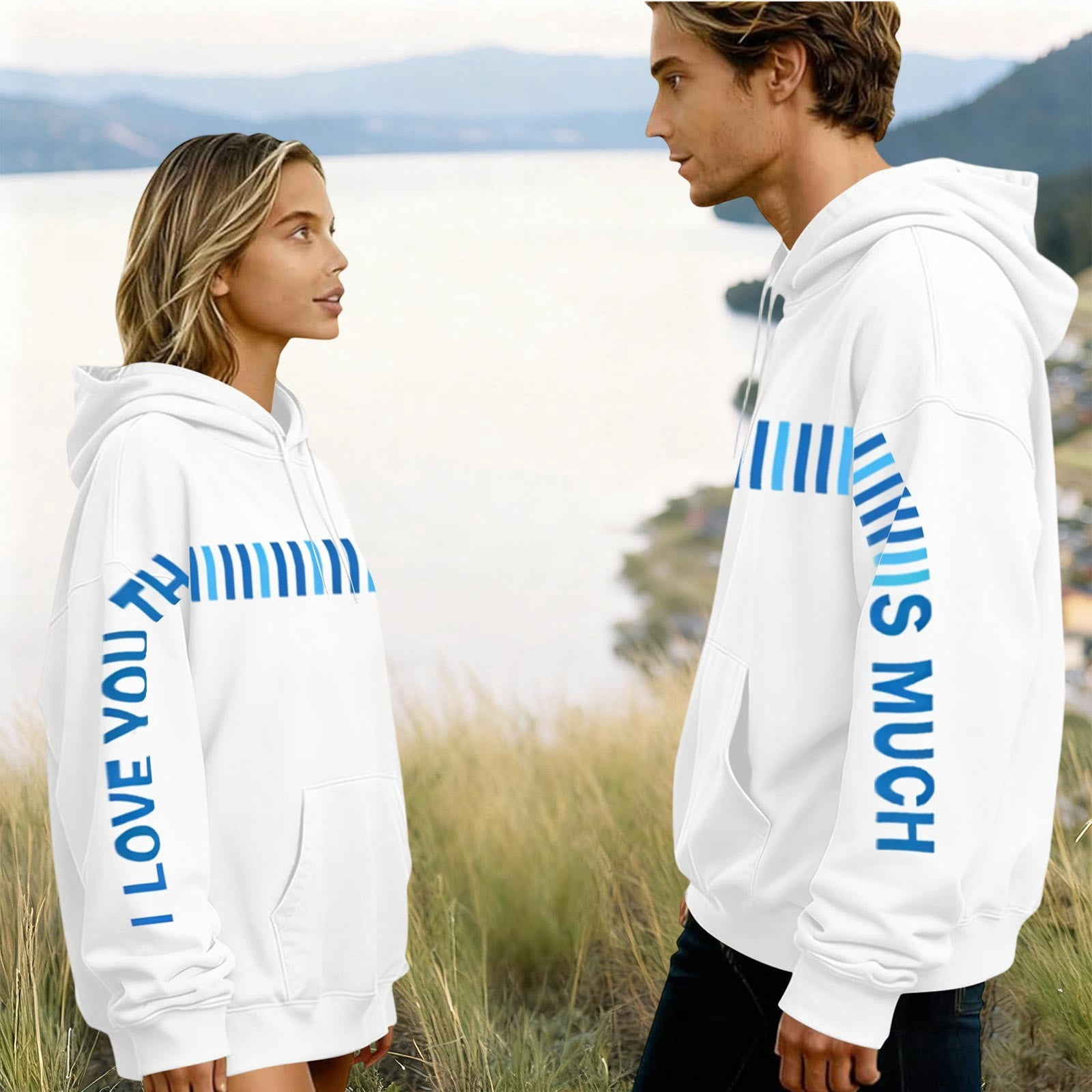 Avrnliq Womens I Love You Oversized Hoodie, Valentine's Day Gift