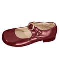 thumbnail image 1 of Avrnliq Womens Wine Mary Jane Flats - Low Heel Square Toe Shoes, Faux Faux Leather Comfortable Flats with Buckle Strap for Work & Everyday,Size 40, 1 of 8