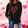 thumbnail image 1 of Avrnliq Womens Wine Red Valentine's Day Sweatshirt Hoodie, Cozy Fleece with Heart Print, Romantic Classic Gift for Her,Size M, 1 of 8