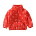 thumbnail image 1 of Avrntaa Baby Girl Boy Fleece Jackets - Full Zip Cute Floral Long Sleeve Jacket Fall Jacket Toddler Red Size 3T, 1 of 3