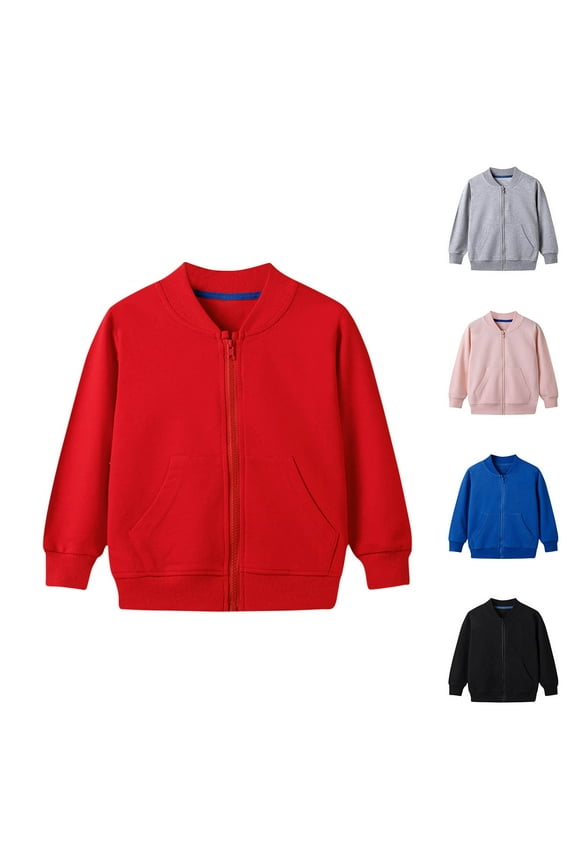 Baby Girl Jacket - Casual Fall Zipper Coat Boy Girl Workout Coats Kids Fall Jacket Red Jacket Size 5T