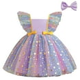 thumbnail image 1 of Avrntaa Baby Girls Cute Tutu Dress Star Print Flutter Party Dresses Wedding Pageant Ball Gown with Bow, 1 of 7