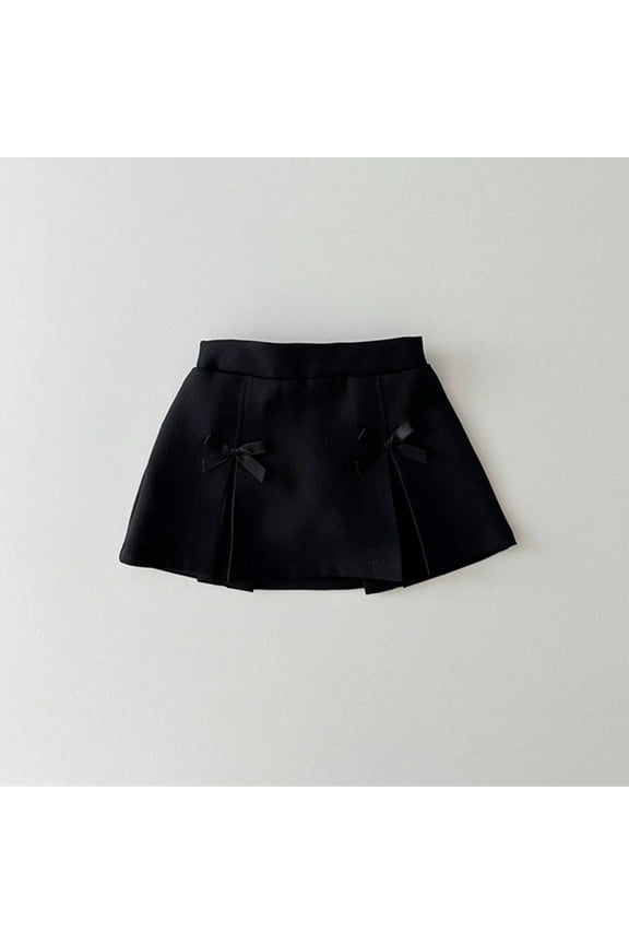 Baby Girls Uniform Bow Pleated Skort - Toddler Summer Casual Solid Color Skirt 6Months-3Years