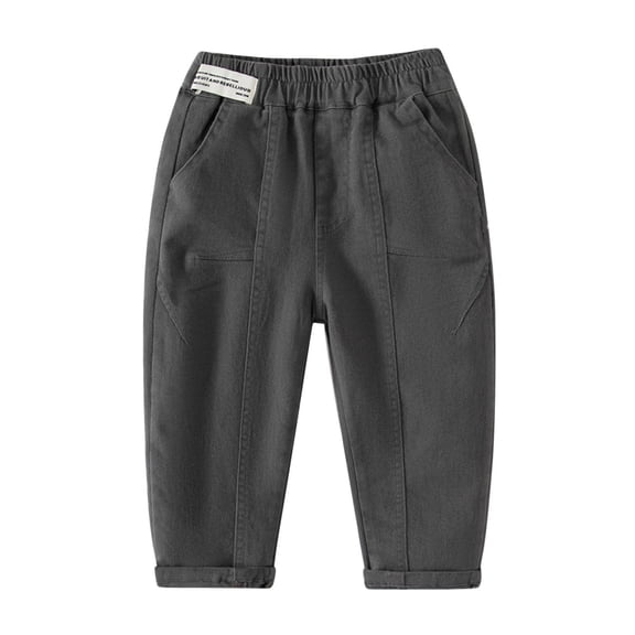 Avrntaa Boy's Spring Pant Solid Baggy Pants Kids Elastic Waist Casual Trousers Basic Trouser for 3-10Y