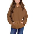 thumbnail image 1 of Avrntaa Cute Hoodies Sweatshirt for Teen Girls Oversized Long Sleeve Color Block Pullover Top with Pocket, 1 of 7