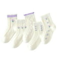thumbnail image 1 of Avrntaa Cute Print Crew Socks for Kids Boys Girls Soft Cotton Ankle Dress Socks for 3-14 Years 5 Pairs, 1 of 3