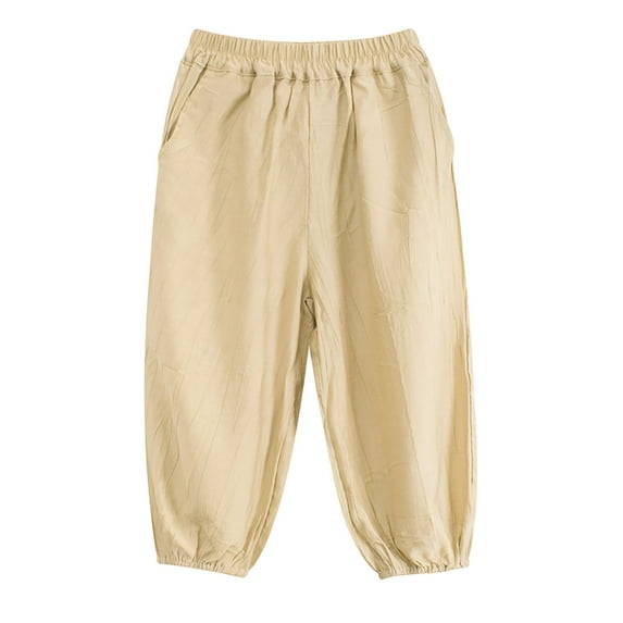 Avrntaa Fall Casual Jogger Pant for Kids Boys Girls Lightweight Workout Pants Loose Solid Trousers for 2-9Y