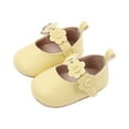thumbnail image 1 of Avrntaa First Shoes for Walking Baby Girl - Soft Sole Princess Wedding Dress Shoes Mary Jane Flats Yellow Shoes Size 5Toddler, 1 of 6