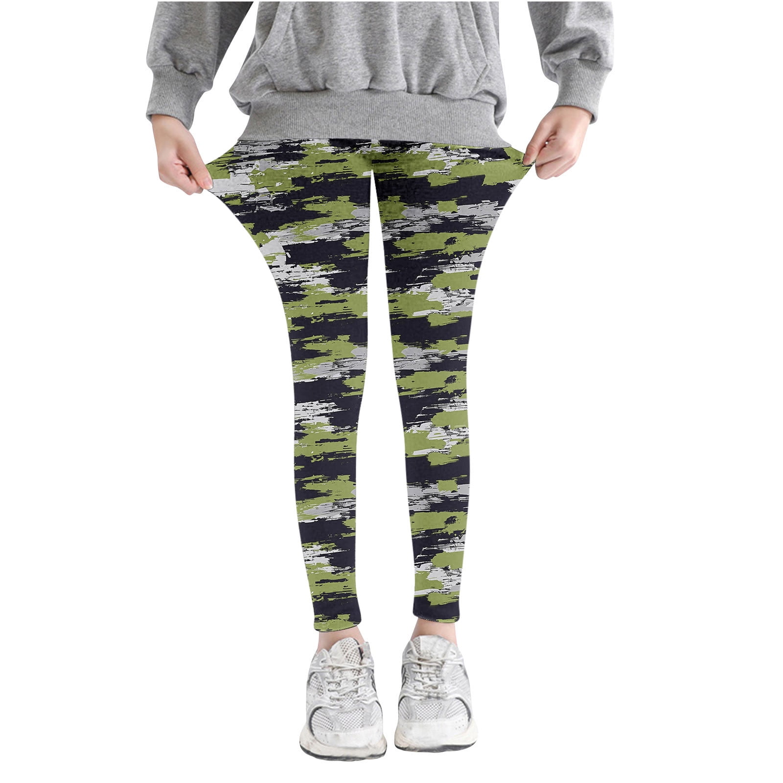 Avrntaa Girl Outweaer Legging Thin Camouflage Graphic Slim