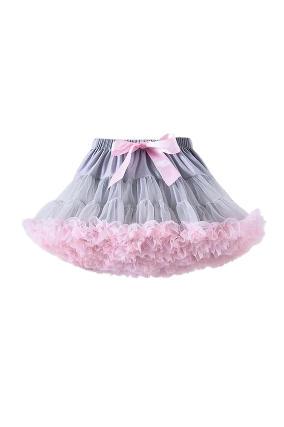 Girl's Fluffy Tutu Skirt Tiered Tulle Birthday Party Skirt Dance Princess Pettiskirt 1-10Y