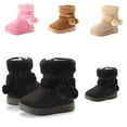 thumbnail image 1 of Avrntaa Girl's Winter Boots - Non Slip Side Zipper Booties Warm Fuzzy Boots Toddler Sneaker Black Shoes Size 8Toddler, 1 of 5