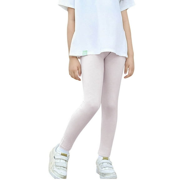 Avrntaa Girls Boys Fall Cotton Leggings Tights Solid Stretch Pant Kids Soft Comfortable Pants for 3-13 Y