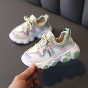 Avrntaa Girls Lightweight Breathable Sneakers - Strap Athletic Tennis Shoes for Running Walking