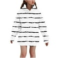 thumbnail image 1 of Avrntaa Girls Plus Size Sweatshirts Fall Striped Hoodie Pullover Tops for 3-14 Y Preppy Cute Clothes, 1 of 5