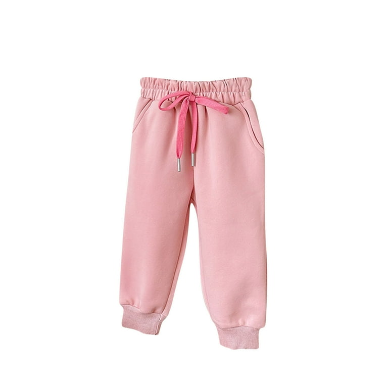 Avrntaa Girls Sweatpants Casual Athletic Pull On Jogger Pants for Toddler Junior Pants Pink Pants Size 2T