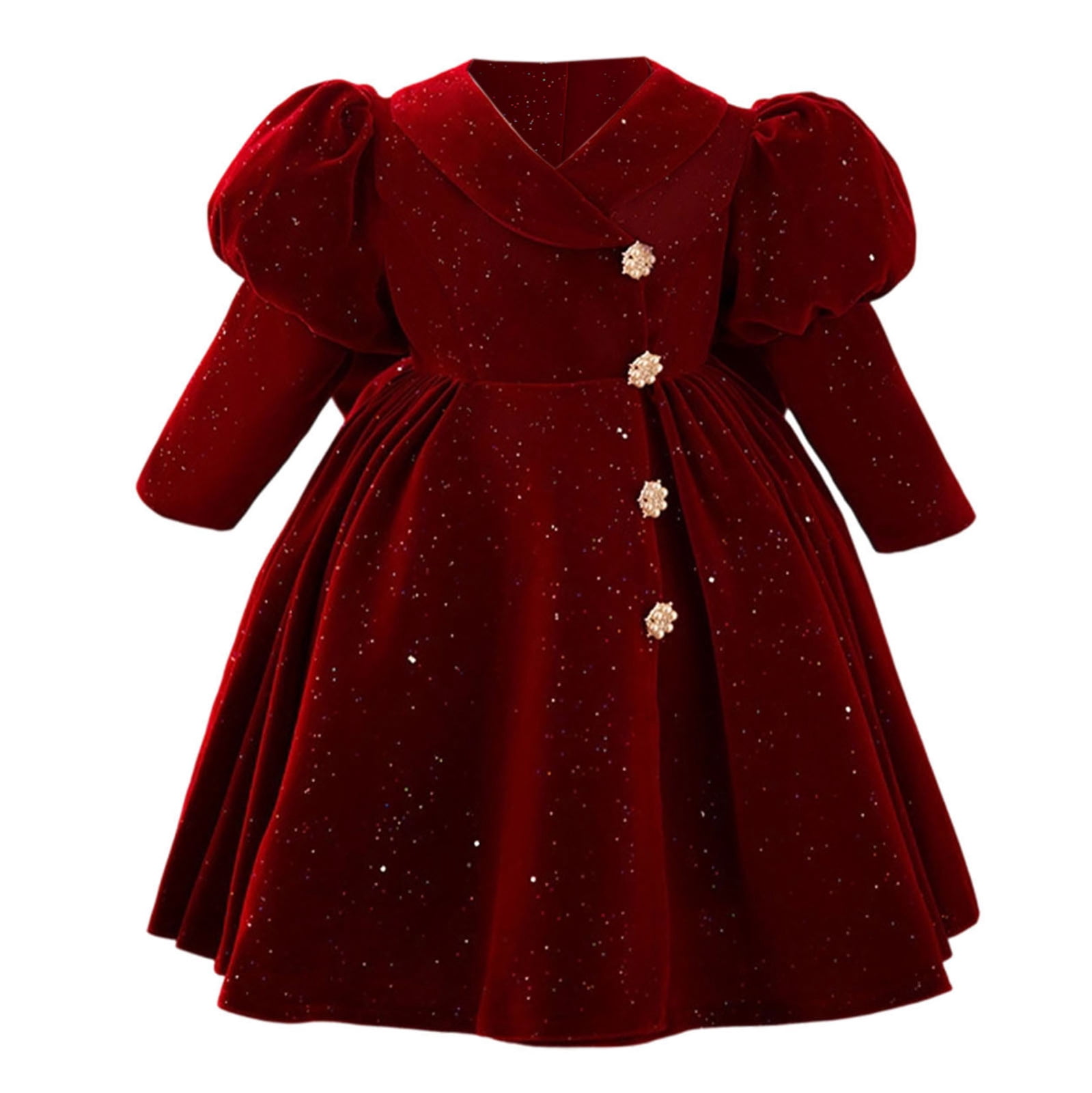 SALE - Petra Herringbone Puff Long Sleeve Dress