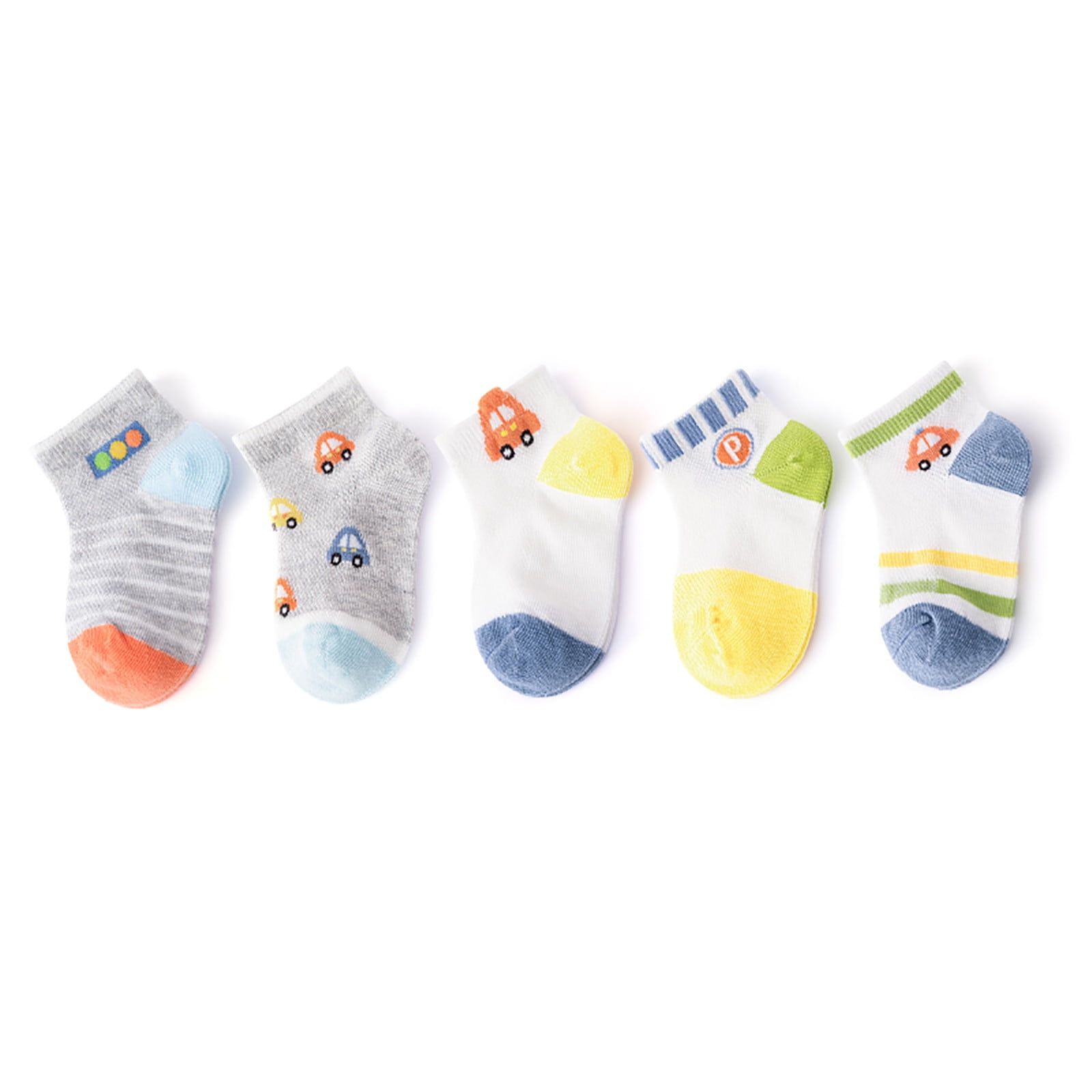Chaussettes Courtes Garçons 6 Paires – Motifs Drôles Cartoon Coton Coloré No Show Fun