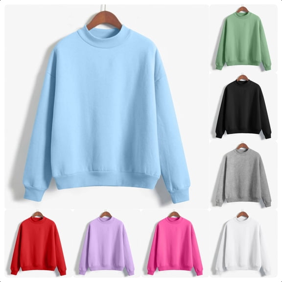 Avrntaa Kids Girls Crewneck Sweatshirts Loose Long Sleeve Pullover Tops Casual Solid T-shirt