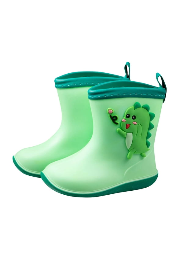 Kids Rain Boots - Toddler Rain Shoes Children Waterproof Boots for Boys and Girls Kid Shoes Green Shoes Size 8Toddler