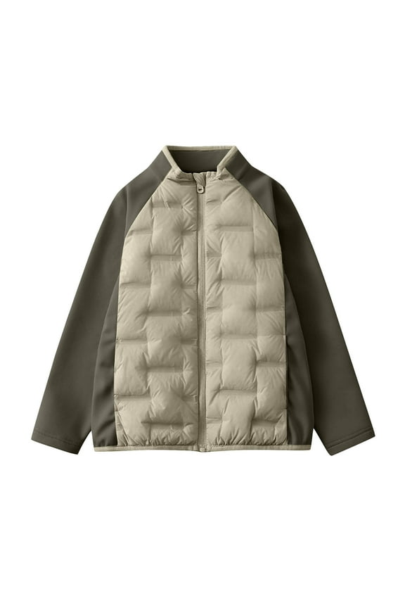 Kids Zip Up Puffer Jackets Lightweight Oversized Long Sleeve Packable Coat for 3-15 Years