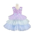 thumbnail image 1 of Avrntaa Little Girl Tulle Dress Sleeveless V Neck Floral Princess Dresses Flower Girls Wedding Pageant Bridesmaid, 1 of 6