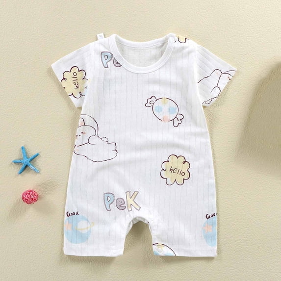 Avrntaa Newborn Baby Boy Romper Jumpsuit - Summer Outfits Infant Short Sleeve Romper Cute Clothes 3-12 Months
