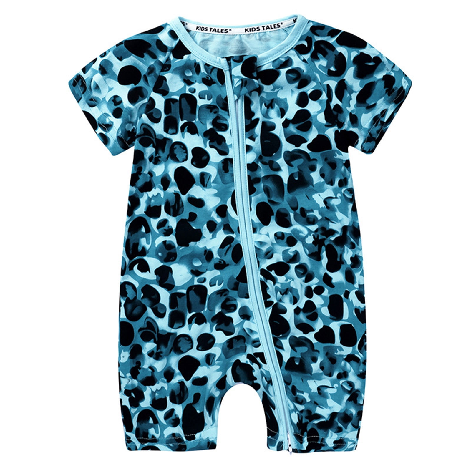 MCHIVER Cartoon Cats Baby Bodysuit Short Sleeve Cotton