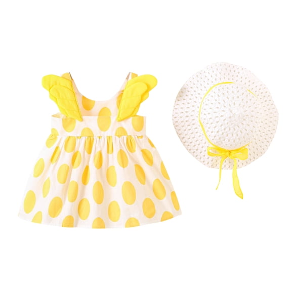 Avrntaa Newborn Baby Girls Summer Dress Sleeveless Boho Floral Sundress Casual with Hat Outfit 6M-3Y