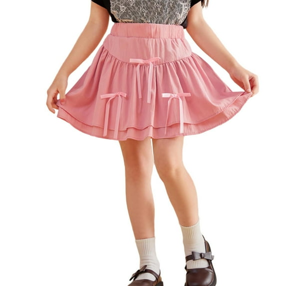Avrntaa Skirt for Girls Ruffled Tiered Pleated Mini Skirts High Waist Casual Dance Skorts 3-14Y