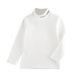 thumbnail image 1 of Avrntaa Teen Boys Girls Long Sleeve Tops Letter Trim Mock Neck T-shirt Soft Thermal Top for 2-14 Y, 1 of 3