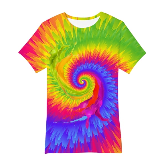 Avrntaa Tie Dye T Shirts for Toddler Boy - Hippie Top Tees Rainbow Colorful Tee for 4-16 Years