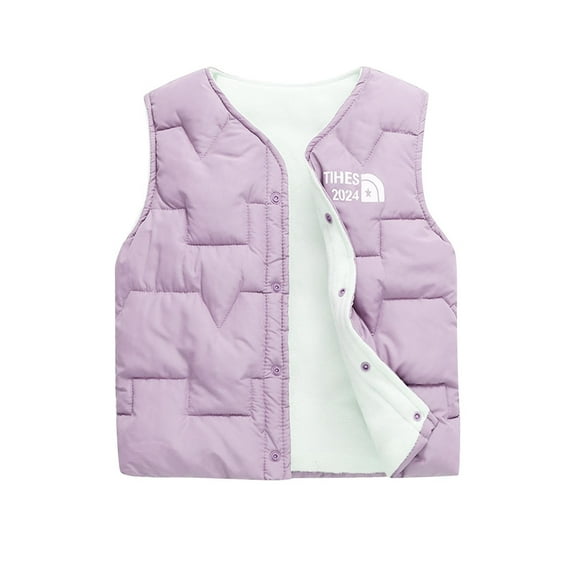 Avrntaa Toddler Baby Girl Boy Fleece Lined Vest Button Up Warm Sleeveless Jacket for 2-15 Y