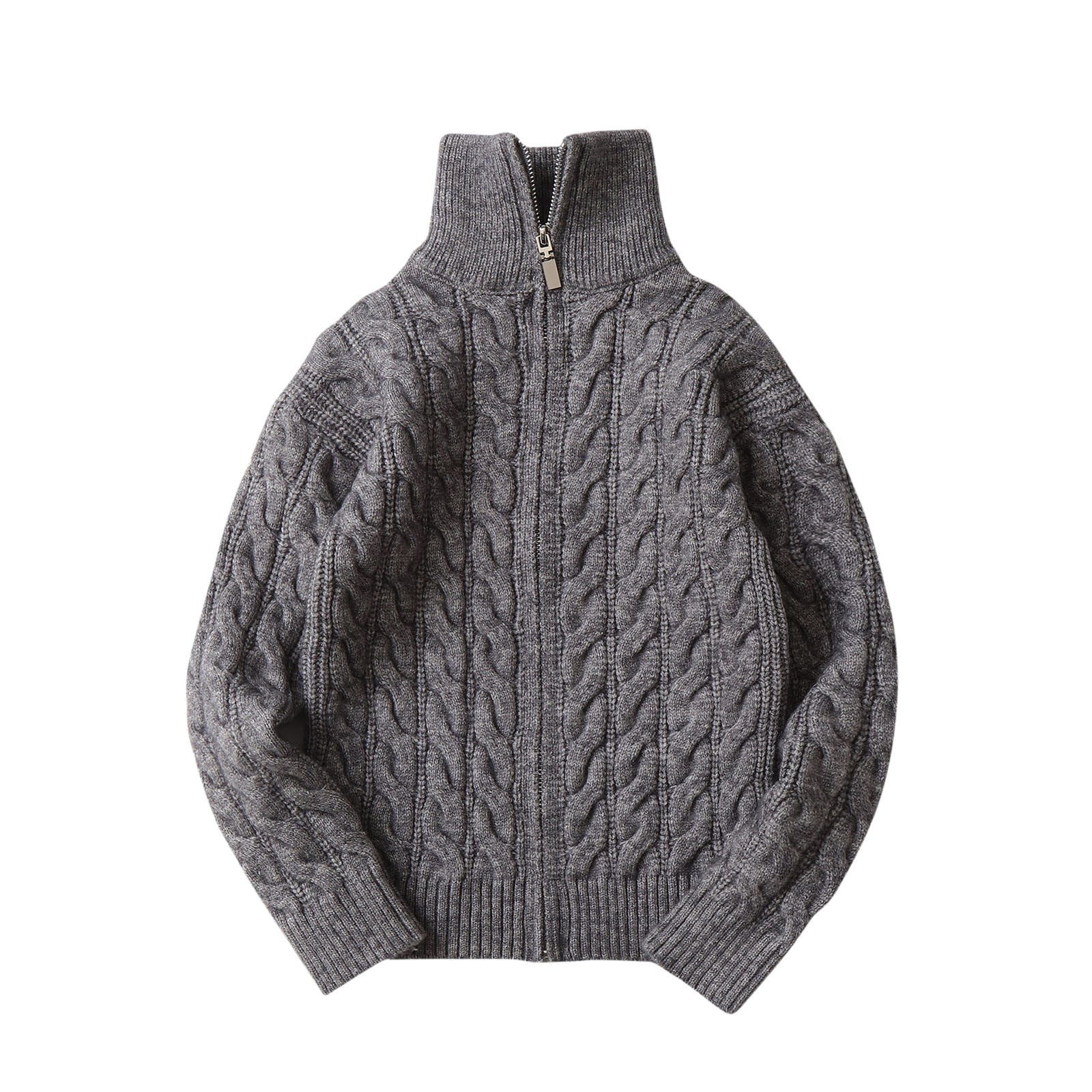 Avrntaa Toddler Boy Cardigan Sweater Zip Up Sweater Turtleneck High