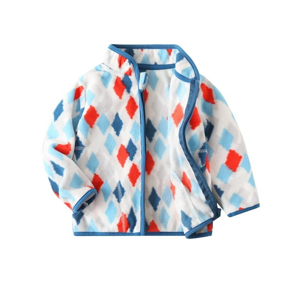 Avrntaa Toddler Boy Jacket - Winter Fleece Full Zip Coat Toddler Christmas Coats Clearance Kids Blue Jacket Size 5T
