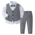 thumbnail image 1 of Avrntaa Toddler Boys Tuxedo Suits Slim Shirt Bowtie Vest and Pant Suit Set for Little Boys Communion Dress Clothes, 1 of 7