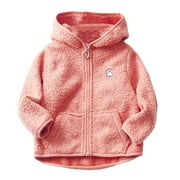 Avrntaa Toddler Fleece Jacket - Baby Girl Full Zip Lightweight Hooded Warm Winter Coats with Hood Pink Jacket Size 2 Years