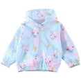 thumbnail image 1 of Avrntaa Toddler Girl Jackets - Cute Print Dust Coats Kids Hooded Lightweight Jacket Fall Jacket Toddler Blue Jacket Size 3T, 1 of 3