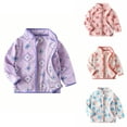 thumbnail image 1 of Avrntaa Toddler Girl Winter Jacket - Toddler Graphic Coats Winter Fleece Full Zip Coat Kids Clothes Clearance Purple Jacket Size 5T, 1 of 4